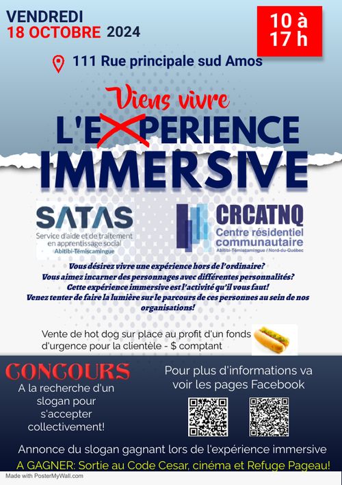 Expérience immersive au CRCATNQ et SATAS