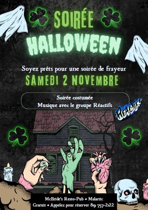 Soirée Halloween au McBride’s Resto-Pub de Malartic