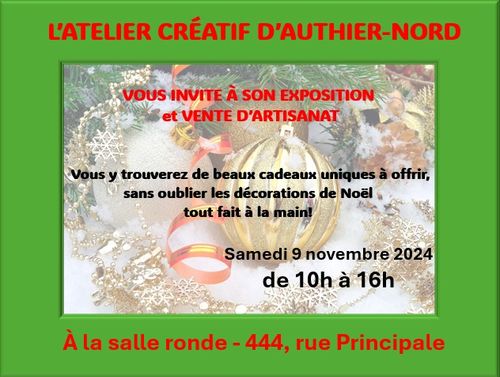 Exposition et vente d'artisanat de Noël